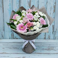 Букет цветов из:  Герберы, Альстромерии и Хризантемы в Капустин Яре