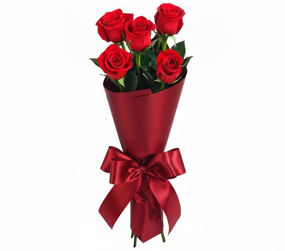 Букет 5 Красных роз Эдлесс Лав в Капустин Яре