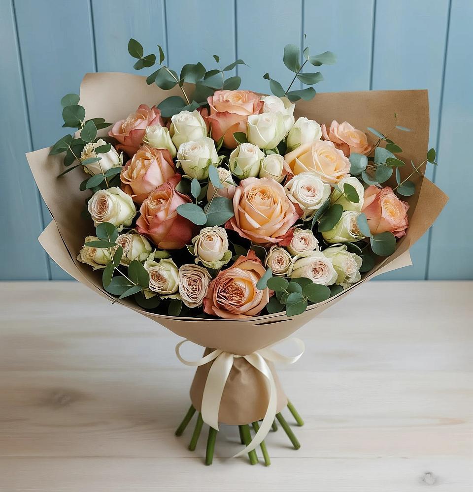 Букет цветов из: Альстромерии и Розы в Капустин Яре