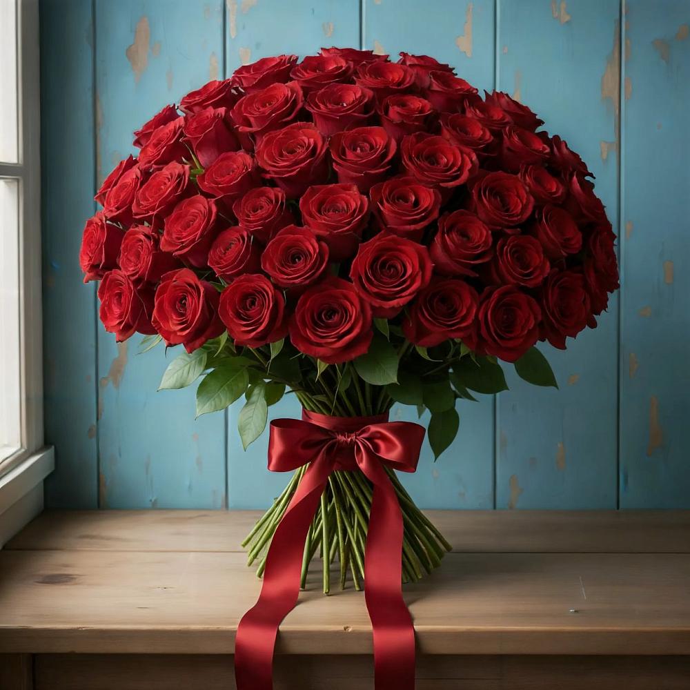 Букет Красные розы Блэк Меджик в Капустин Яре