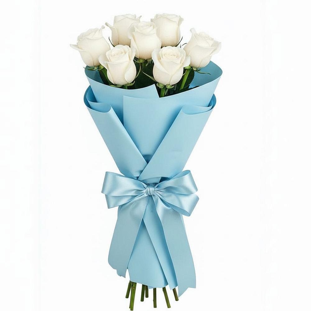 Букет 7 белых роз Проуд в Капустин Яре