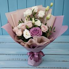 Букет цветов из:  Розы и Лизиантусы в Капустин Яре