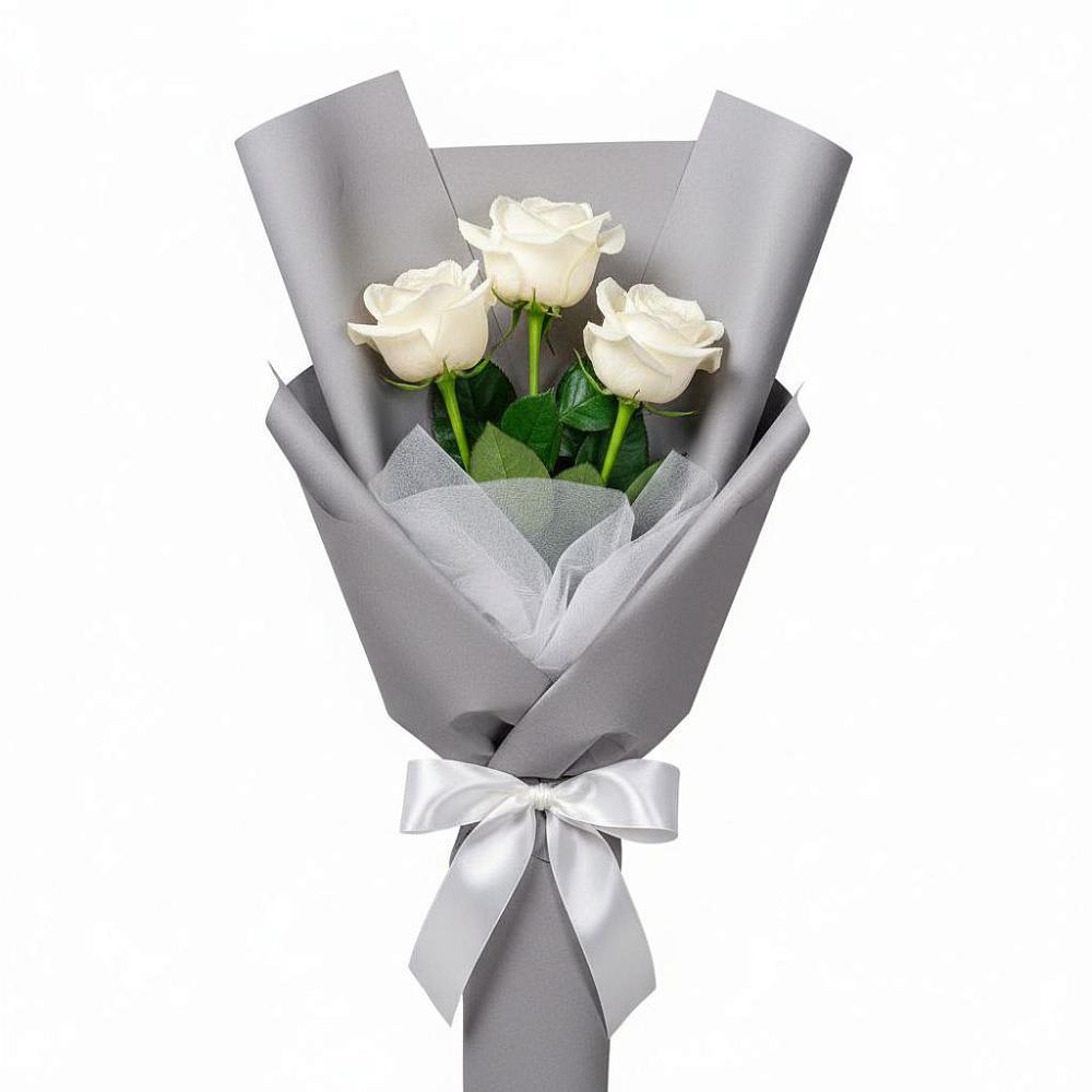Букет 3 белые розы в Капустин Яре
