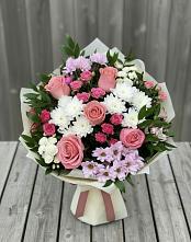 Букет цветов из:  Альстромерии, Гвоздики, Розы и Хризантемы #REPLACE_PRED# Капустин Яре