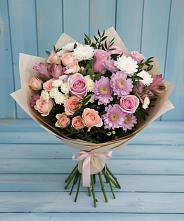 Букет цветов из:  Хризантемы, Розы и Альстромерии #REPLACE_PRED# Капустин Яре