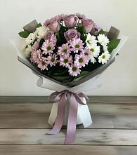 Букет цветов из:  Хризантемы и Розы #REPLACE_PRED# Капустин Яре