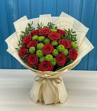 Букет цветов из:  Розы и Хризантемы #REPLACE_PRED# Капустин Яре