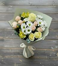 Букет цветов из:  Альстромерии, Розы и Хризантемы в Капустин Яре