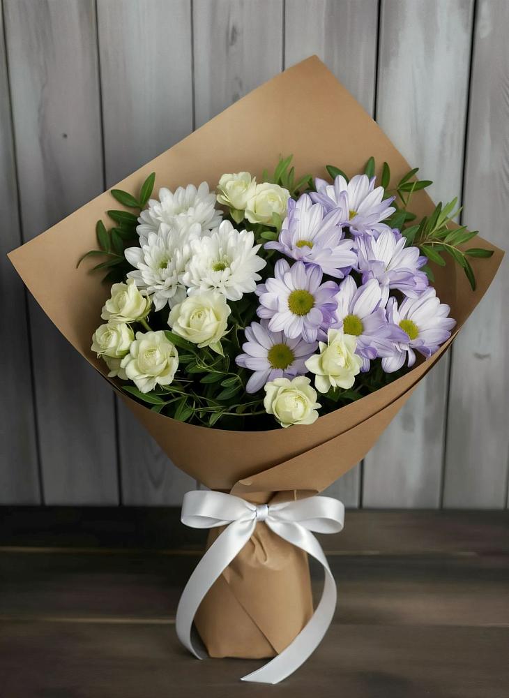 Букет цветов из: Хризантемы и Розы в Капустин Яре