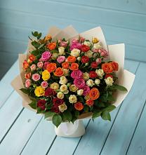 Букет Микс из разноцветных кустовых роз #REPLACE_PRED# Капустин Яре